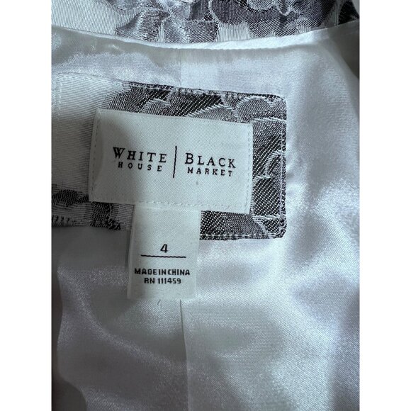 White House Black Market Floral Blazer & Pencil Skirt Set Elegant Formal Wear Wh - Picture 7 of 12